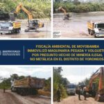 Fiscalía ambiental de Moyobamba inmovilizó maquinaria pesada y volquetes por presunto hecho de minería