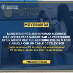 Ministerio público informó acciones dispuestas para garantizar la protección de un menor agredido por su madre y abuela