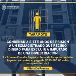 Condenan a siete años de prisión a un exmagistrado que recibió dinero para excluir a imputado de una investigación
