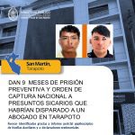 Dan 9 meses de prisión preventiva y orden de captura nacional a presuntos sicarios que habrían disparado a un abogado en Tarapoto