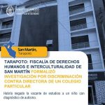 Fiscalía de derechos humanos formalizó investigación por discriminación