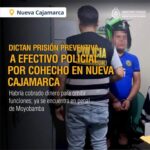 Dictan prisión preventiva contra efectivo policial investigado por cohecho